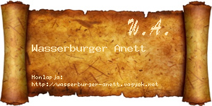 Wasserburger Anett névjegykártya