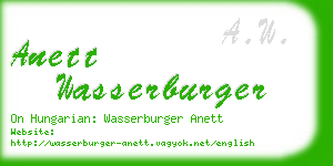 anett wasserburger business card